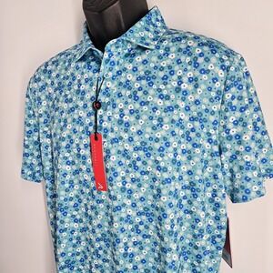 New Redvanly Marne Polo Shirt Mens Size Medium Curacao Performance Luxury
